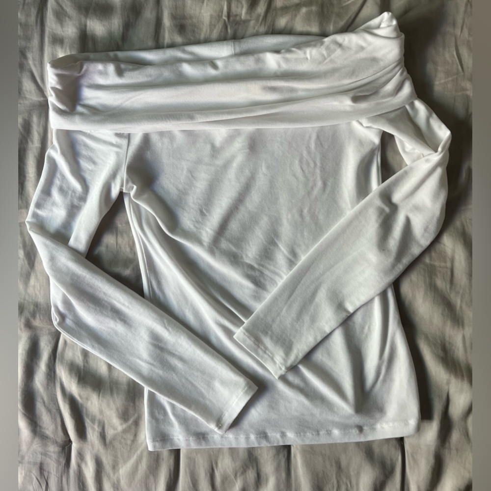 Babaton White Cowl Neck Top